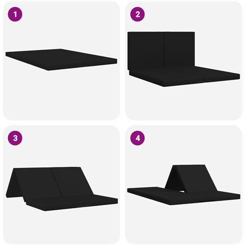 Divano Letto Pieghevole 140 x 67 x 45 cm Nero - Foto 9