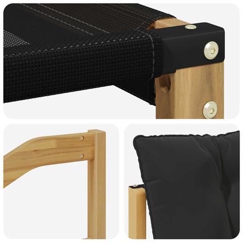 Set di divani da esterno con cuscino 6 pcs Bianco e Nero - Foto 9