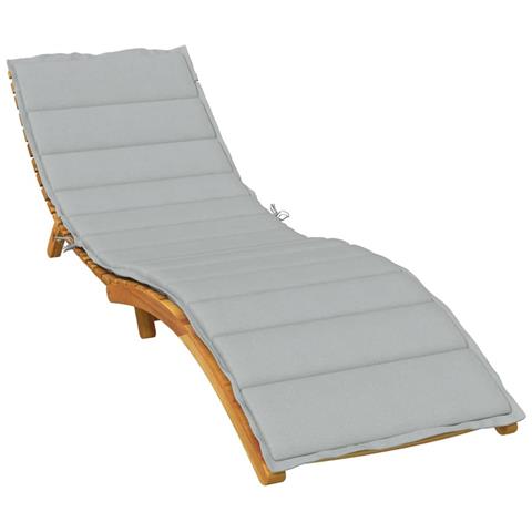 Cuscino per Lettino Prendisole Grigio Chiaro Mélange 200x70x4cm - Foto 2