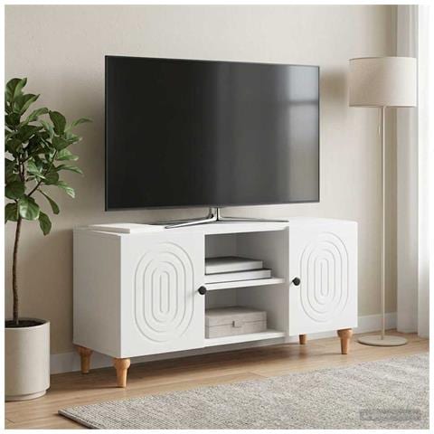 Mobile TV Bianco 102 x 34,5 x 50 cm Legno ingegnerizzato - Foto 2