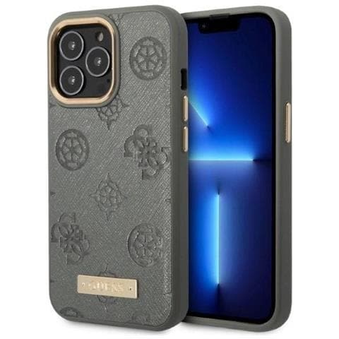 Guess Guhmp13xsapstg Iphone 13 Pro Max 6.7 Grigio /grigio Custodia Peony Logo Plate Magsafe - Foto 1