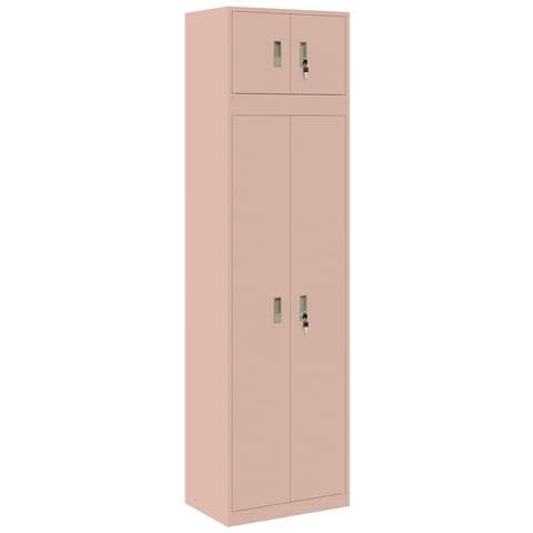 Armadio 2 pz Rosa 60 x 40 x 220 cm Acciaio Bloccabile - Foto 1