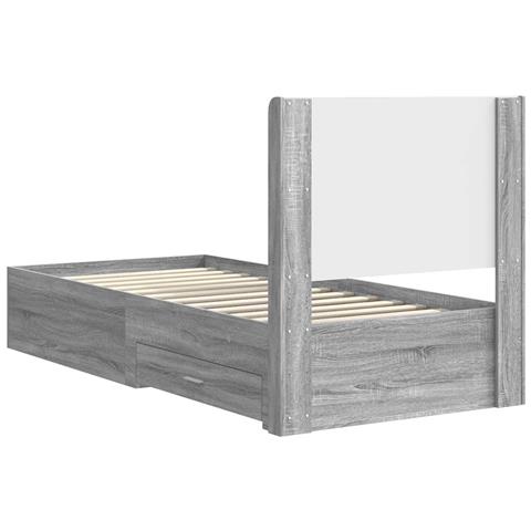 Struttura del letto con stoccaggio e testata Sonoma grigio - Foto 2