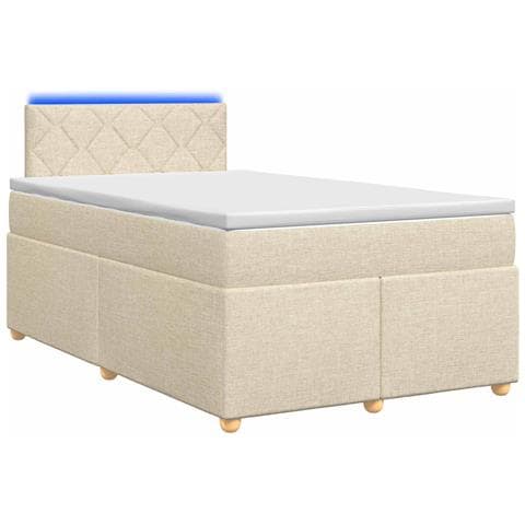Letto box spring con materasso Crema 120 x 190 cm Tessuto - Foto 1