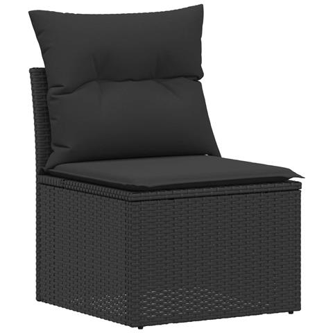Set di divani 8 pz Nero Rattan sintetico e Acciaio - Foto 10