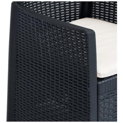 Sedie Da Giardino 2 Pz Cuscino Antracite Plastica Stile Rattan - Foto 2