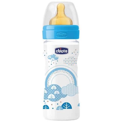 Well-being Biberon Caucciù Pp Flusso Medio Azzurro 2m+ 250ml - Foto 1