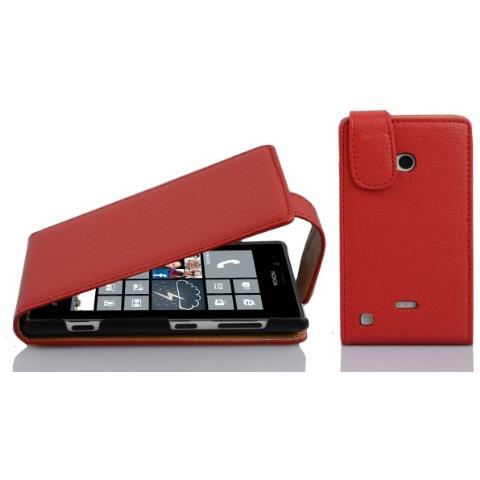Custodia Compatibile Con Nokia Lumia 720 In Rosso Cremisi - Coperchio Protettivo In Design Flip Realizzato In Similpelle Testurizzata - Foto 1
