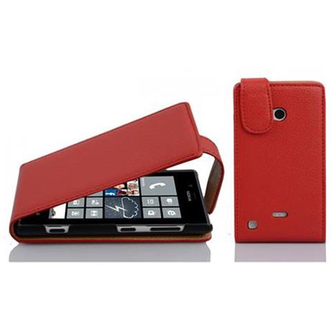 Custodia Compatibile Con Nokia Lumia 720 In Rosso Cremisi - Coperchio Protettivo In Design Flip Realizzato In Similpelle Testurizzata - Foto 4