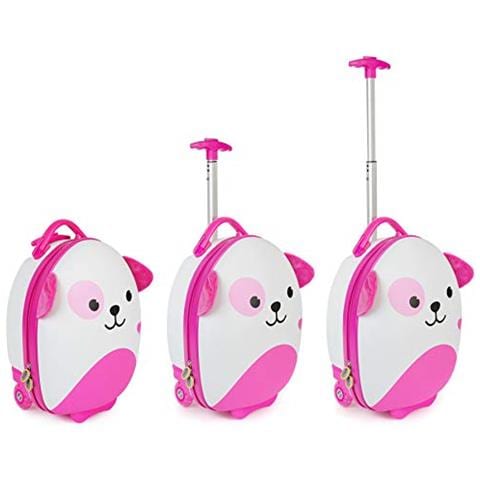 Boppi Tiny Trekker Trolley Per Bambini Bagaglio A Mano Trolley Con Maniglia Trolley Leggero Con Ruote Valigia A Mano 17 Litri - Cane Rosa - Foto 2