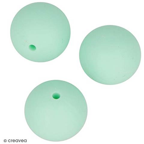 Perlina Di Silicone Tonda X 3 - 15 Mm - Verde Acqua - Foto 2