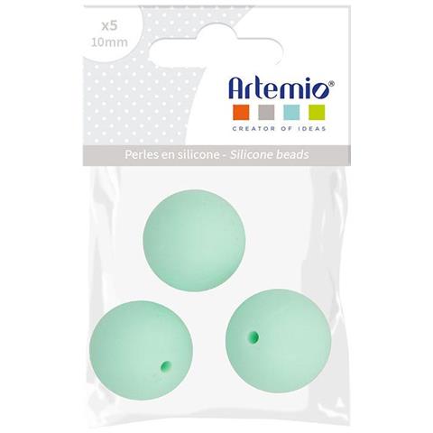 Perlina Di Silicone Tonda X 3 - 15 Mm - Verde Acqua - Foto 4