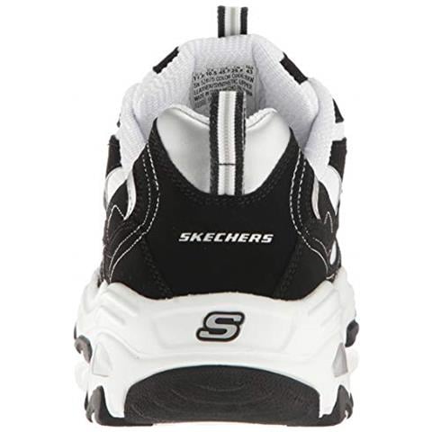 Skechers D'lites, Scarpe Da Ginnastica Basse Uomo, Nero Nero Trubuck Bianco Mesh Silver Trim Bkw, 41 Eu - Foto 5
