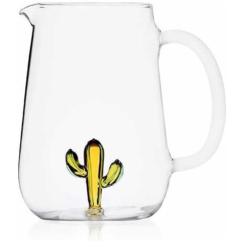 Brocca Cactus Ambra / Verde in Vetro Borosilicato Dimensioni h 18 x Ø 13 cm Capacità 175 cl - Desert Plants - Foto 2