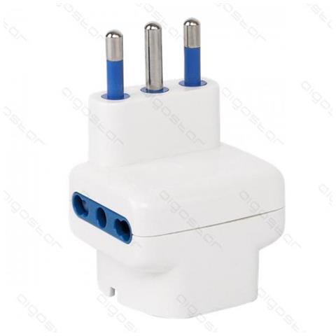 Adattatore Triplo Con Spina 16a250v S17 3 Prese 2 Prese P1711 E 1 Presa P40 Bianco Max 1500w Con Protezione Bambini - Foto 2