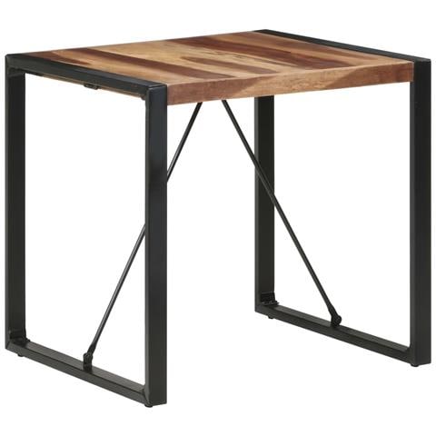 Tavolo Da Pranzo 80x80x75 Cm Legno Massello Finitura Sheesham - Foto 2