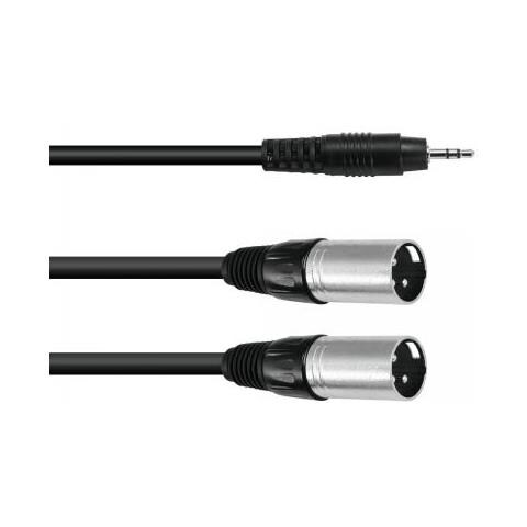 Adaptercable 3.5 Jack / 2xxlr (m) 3m Bk - Foto 1