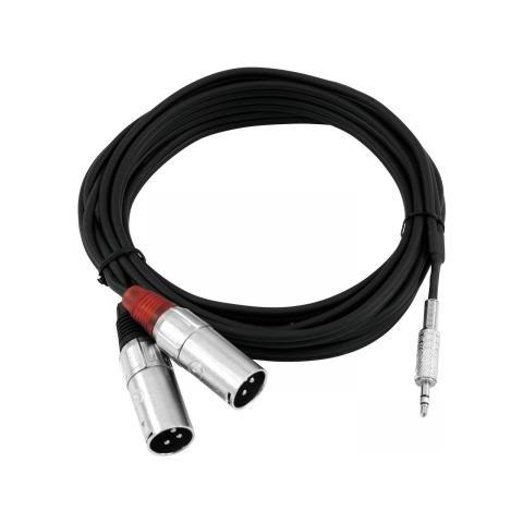 Adaptercable 3.5 Jack / 2xxlr (m) 3m Bk - Foto 2