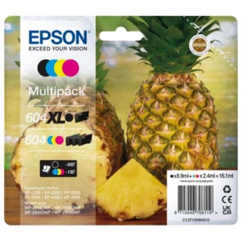 604xl Cartuccia D'inchiostro 4 Pz Originale Resa Elevata (xl) Nero, Ciano, Magenta, Giallo - Foto 1