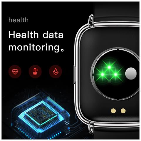 Smartwatch Con Frequenza Cardiaca, Pressione Sanguigna, Ossigeno Nel Sangue, Sonno, 24 Modalità Sport, Ip67, Touch Screen Da 1,69"" Black - Foto 6