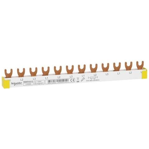 Schneider Electric Unica R9xfh312 Sbarra A Pettine Bianco 400 V 3 Collegamento A Forcella 1 Pz - Foto 1