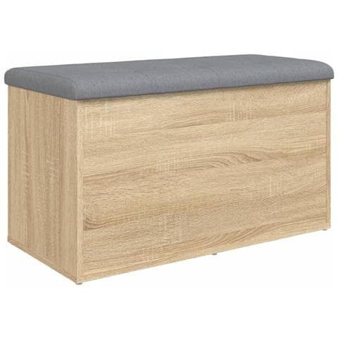 Panca Portaoggetti Rovere Sonoma 82x42x45 cm Legno Multistrato - Foto 2