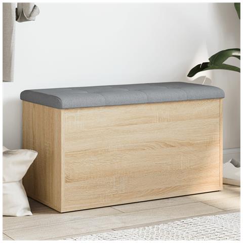 Panca Portaoggetti Rovere Sonoma 82x42x45 cm Legno Multistrato - Foto 1