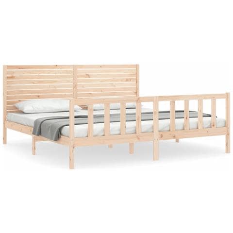 Giroletto con Testiera Super King Size in Legno Massello - Foto 2