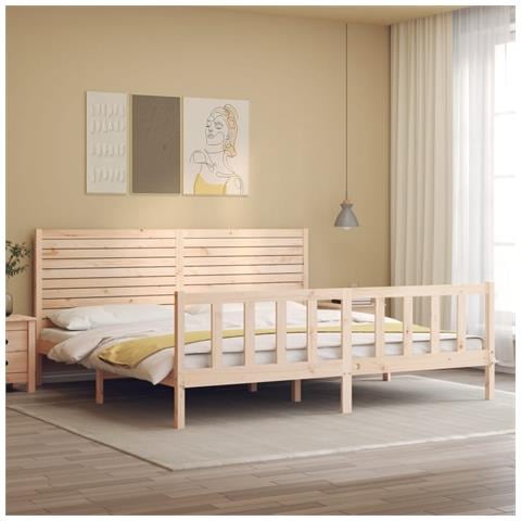 Giroletto con Testiera Super King Size in Legno Massello - Foto 3