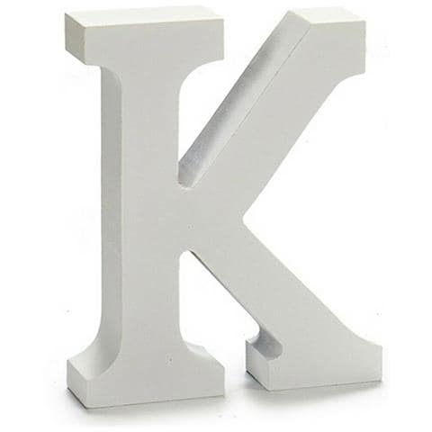 Lettera K Legno Bianco (2 X 16 X 14,5 Cm) (24 Unità) - Foto 2
