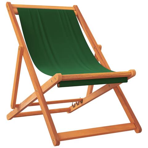 Sedie Da Spiaggia Pieghevoli 2 Pz Verdi In Tessuto - Foto 3