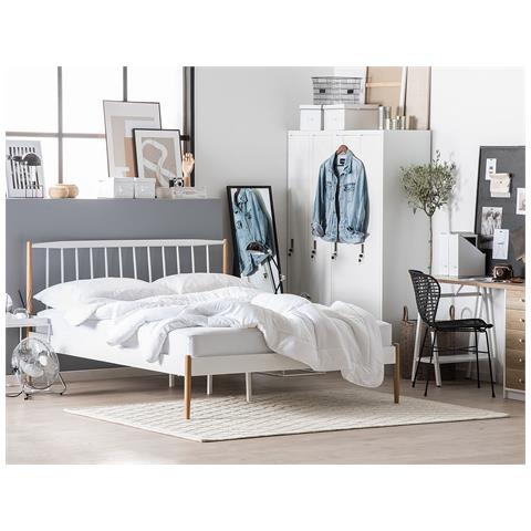 Letto Metallo Maurs 180 X 200 Cm Bianco - Foto 1