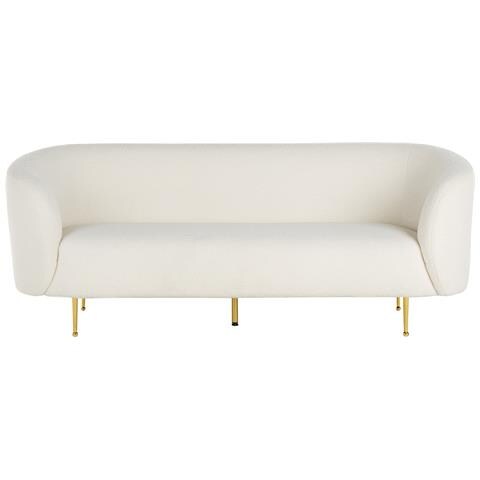 Divano 3 Posti Loen Bouclé Bianco - Foto 2