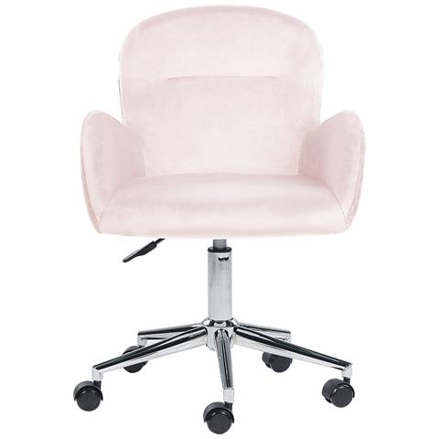 Sedia Da Scrivania Priddy Velluto Rosa - Foto 2