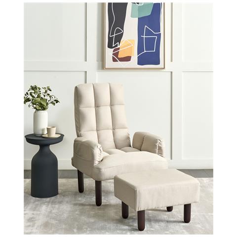 Poltrona reclinabile in velluto beige chiaro Aberdeen