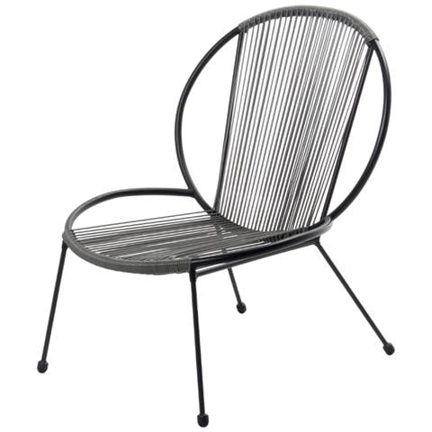Rete Set Di 2 Poltrone + 1 Tavolino Grigio Scuro - Foto 2