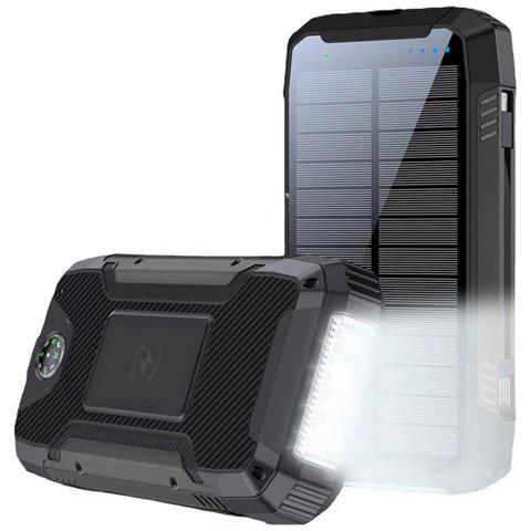 S20000Q Caricabatterie per dispositivi mobili Universale Nero Lightning, Solare, USB Carica wireless Ricarica rapida Esterno - Foto 2