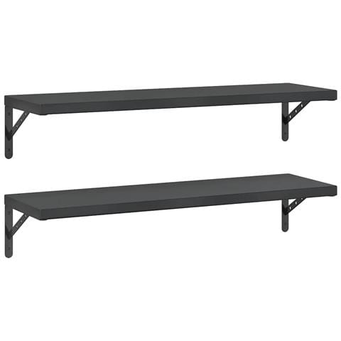 Mensole A Muro 2 Pz 100x30 Cm Nero In Acciaio Inossidabile - Foto 1