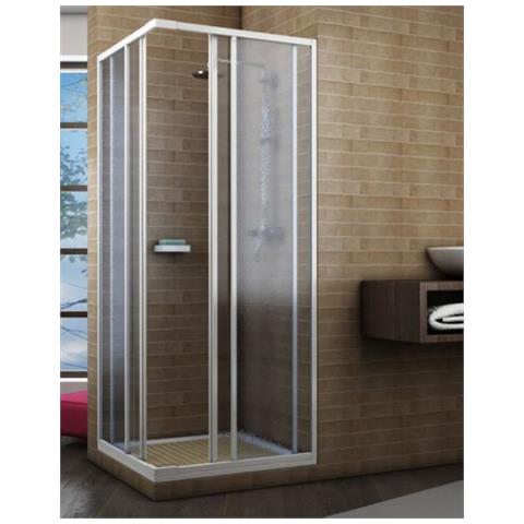 Box Doccia Angolare In Alluminio E Pvc Con Apertura Scorrevole Regolabile - Foto 2