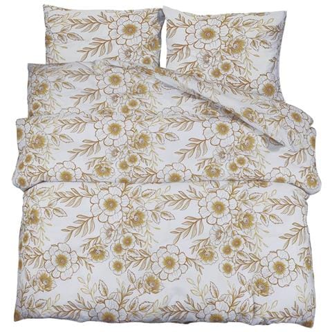 Set Copripiumino Bianco E Marrone 200x220 Cm In Cotone - Foto 2