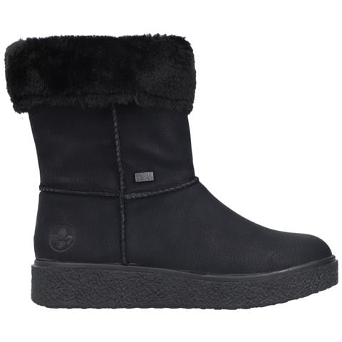 Black Casual Closed Ladies Mid Height Boots Stivaletti Pelle Sintetica Scarpe Donna Nero Eu 40, Y0090-00 - Foto 3
