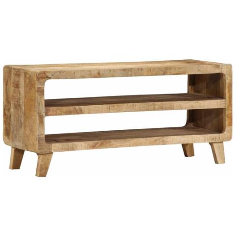 Mobile Porta Tv 105x46x32 Cm In Massello Di Mango Grezzo - Foto 1
