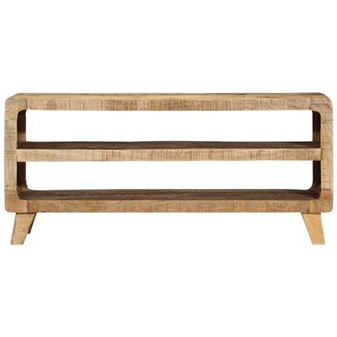 Mobile Porta Tv 105x46x32 Cm In Massello Di Mango Grezzo - Foto 2