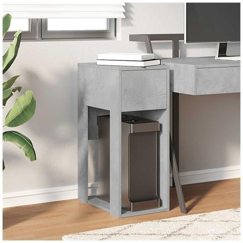 Supporto Per Computer A Torre Con Cassetto Grigio 30x44x74 Cm - Foto 3