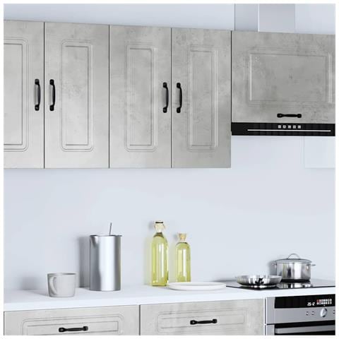 Pensile Da Cucina Kalmar Grigio Cemento In Legno Multistrato - Foto 3