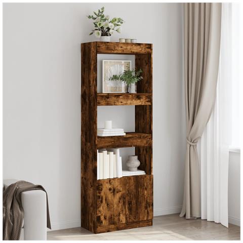 Credenza Rovere Fumo 63x33x180 Cm In Truciolato - Foto 1