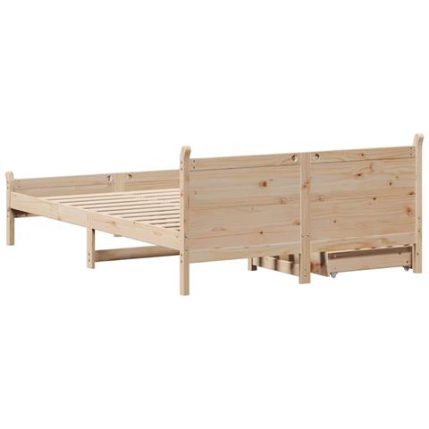 Letto senza Materasso 120x190 cm in Legno Massello di Pino - Foto 2