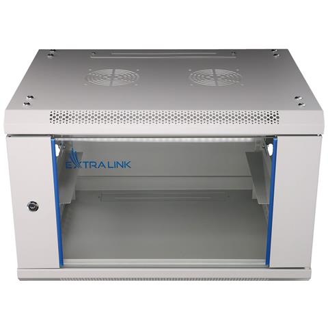 Extralink Armadio per montaggio su rack 6U 600x600 Grigio montaggio a parete, Da parete, 6U, 30 kg, Lucchetti, Griglie, Grigio - Foto 1