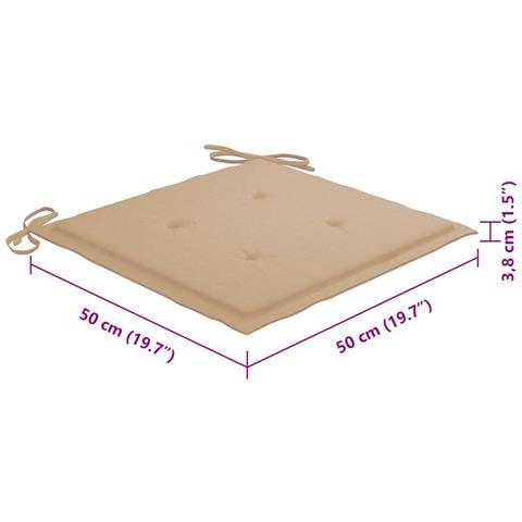 Sedie da Giardino con Cuscini 6 pz in Legno Massello di Acacia - Foto 9