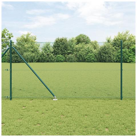 Recinzione in rete saldata con 13 pali di picchettamento Verde 1x25 m Acciaio - Foto 2
